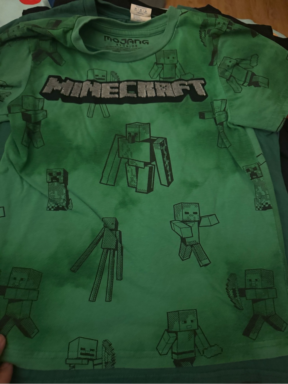 MAD Engine Kids Minecraft Green Graphic Tee